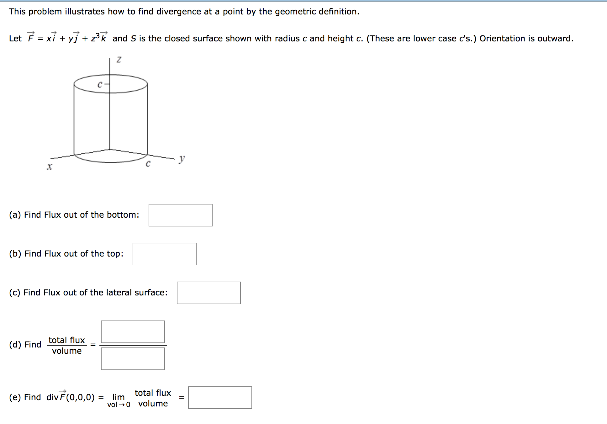 This problem illustrates how to find divergence at a Chegg