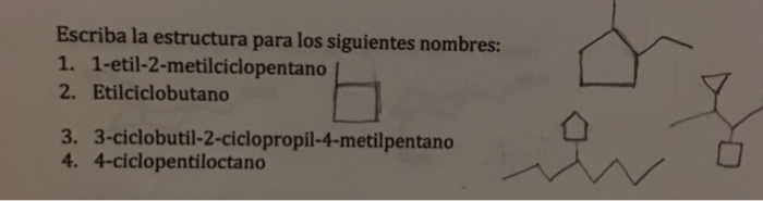 Solved Escriba La Estructura Para Los Siguientes Nombres 