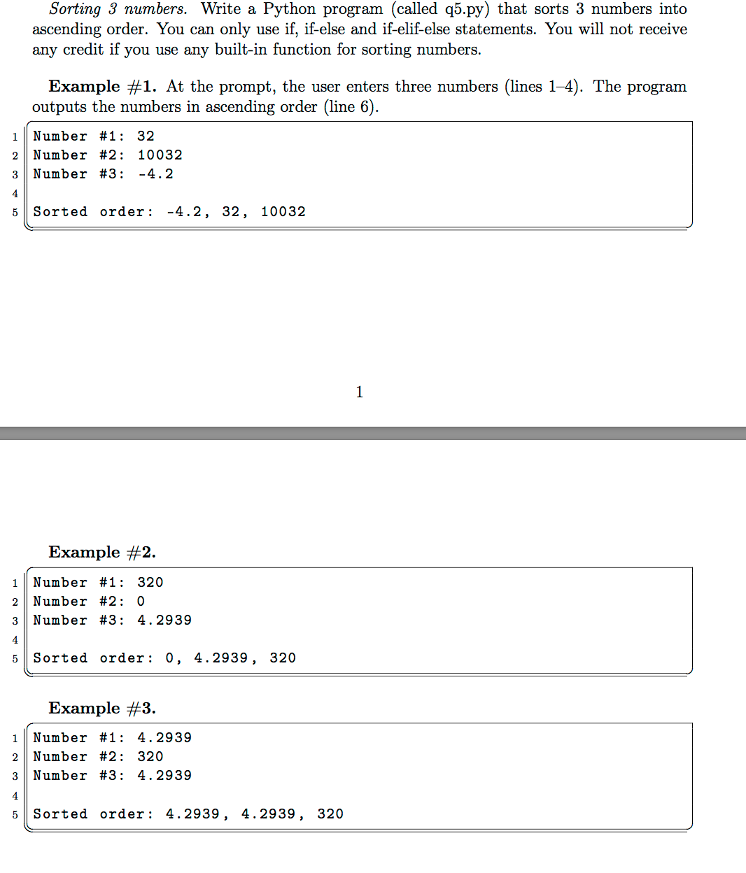 Solved Sorting 3 numbers. Write a Python program called Chegg