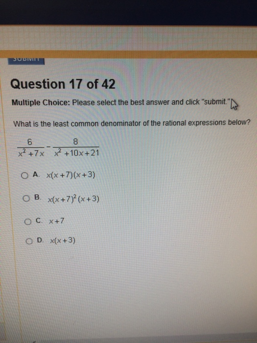 Solved what is the least common denominator of the rational | Chegg.com