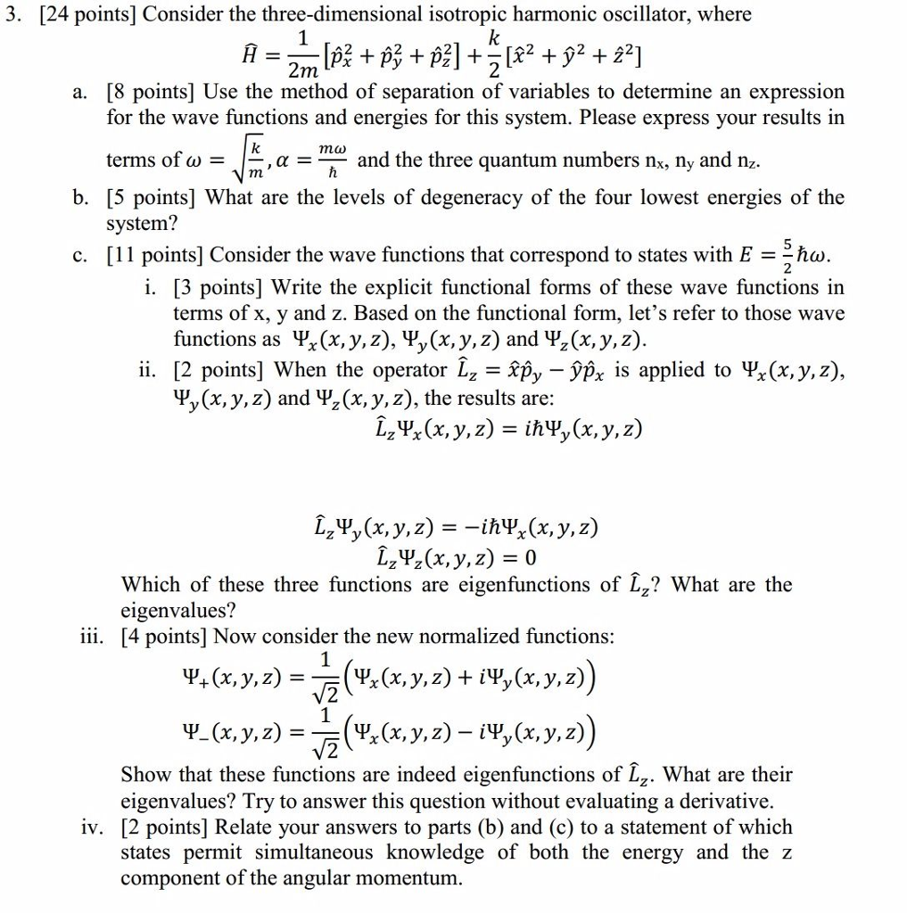 Solved 3. [24 points] Consider the three-dimensional | Chegg.com