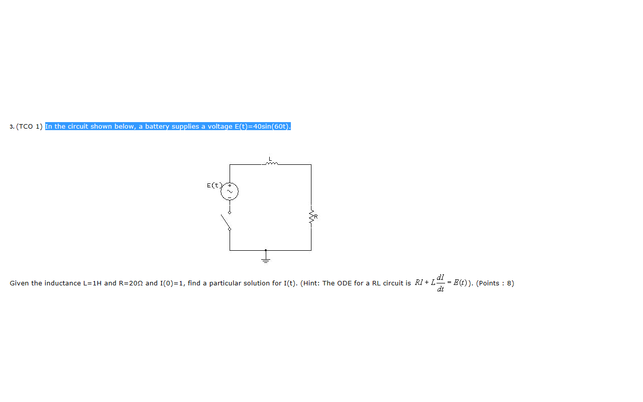 Solved In the circuit shown below, a battery supplies a