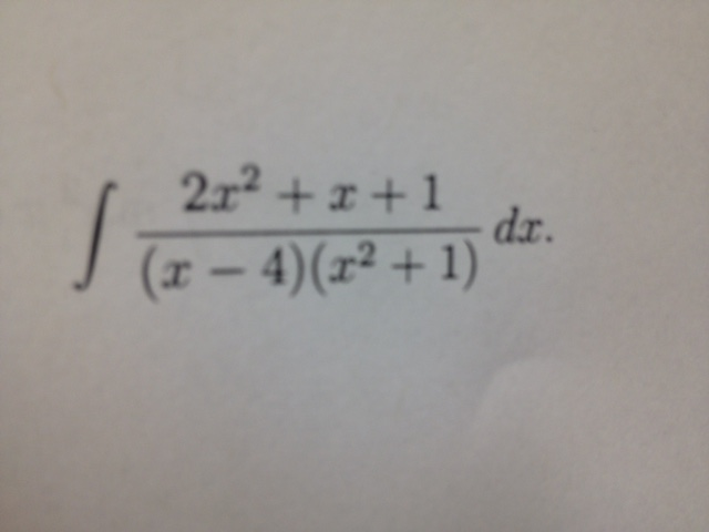 Solved Find The Integral. Integral 2x^2 + X + 1/(x - 4)(x^2 | Chegg.com