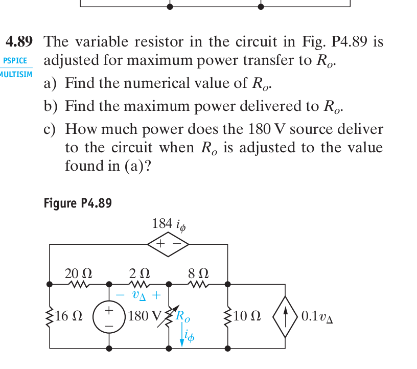 Solved The variable resistor in the circuit in Fig. P4.89 is