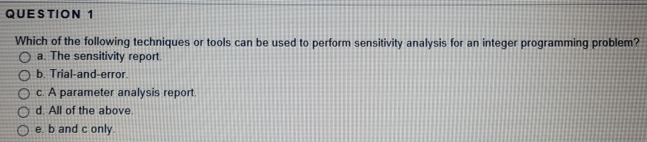 Solved QUESTION 1 Which of the following techniques or tools | Chegg.com