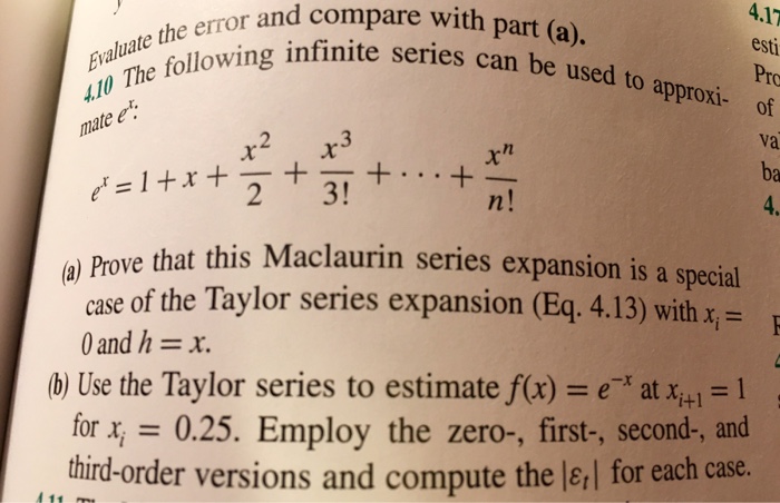 Solved Evaluate the error and compare with part (a). The | Chegg.com