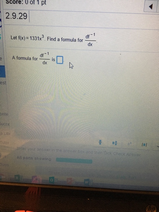 Solved Let f(x) = 1331 x^3. Find a formula for df^-1/dx. A | Chegg.com