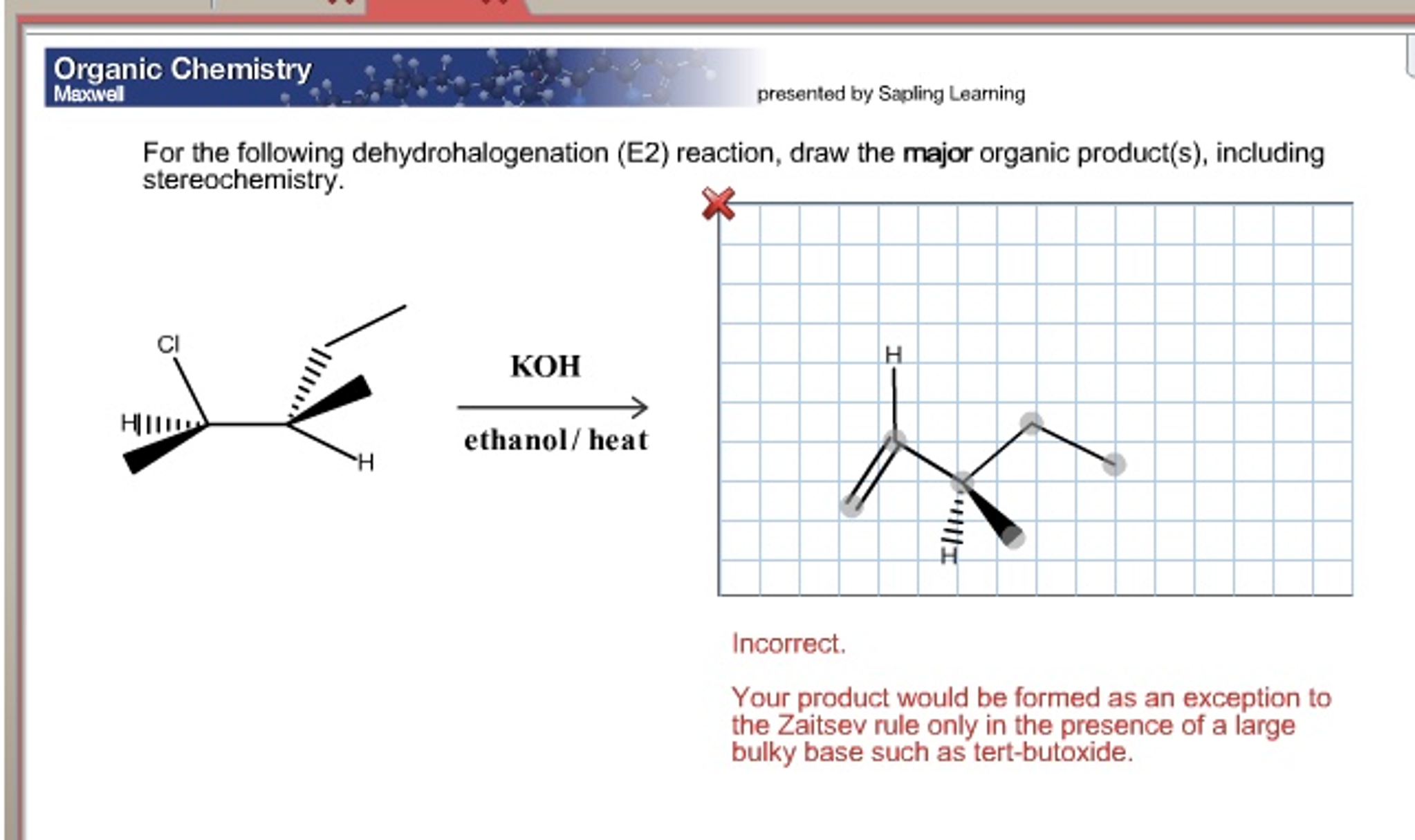 Solved For the following dehydrohalogenation (E2) reaction,