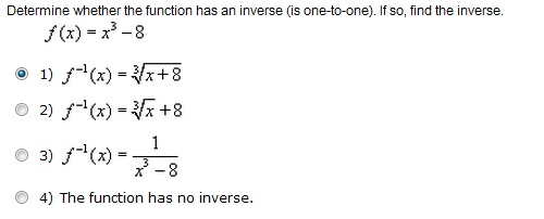 Solved Determine whether the function has an inverse (is | Chegg.com