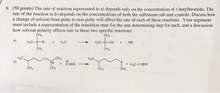 Solved The rate of reaction represented in a) depends only | Chegg.com