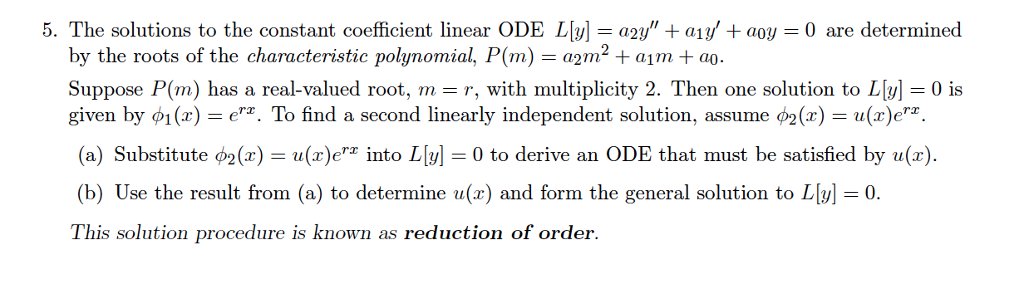 Solved The solutions to the constant coefficient linear ODE | Chegg.com