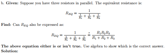 resistors in parallel formula