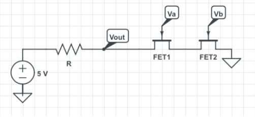 Solved A circuit containing two FET transistors is shown | Chegg.com