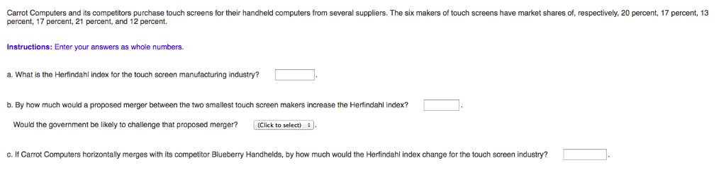 Solved Carrot Computers and its competitors purchase touch | Chegg.com
