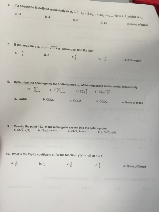 Solved: If A Sequence Is Defined Recursively As A_1 = 1, A... | Chegg.com