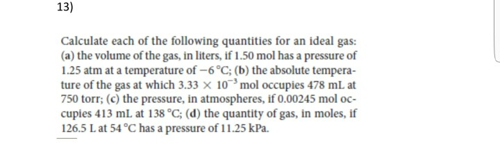 Solved 13) Calculate each of the following quantities for an | Chegg.com