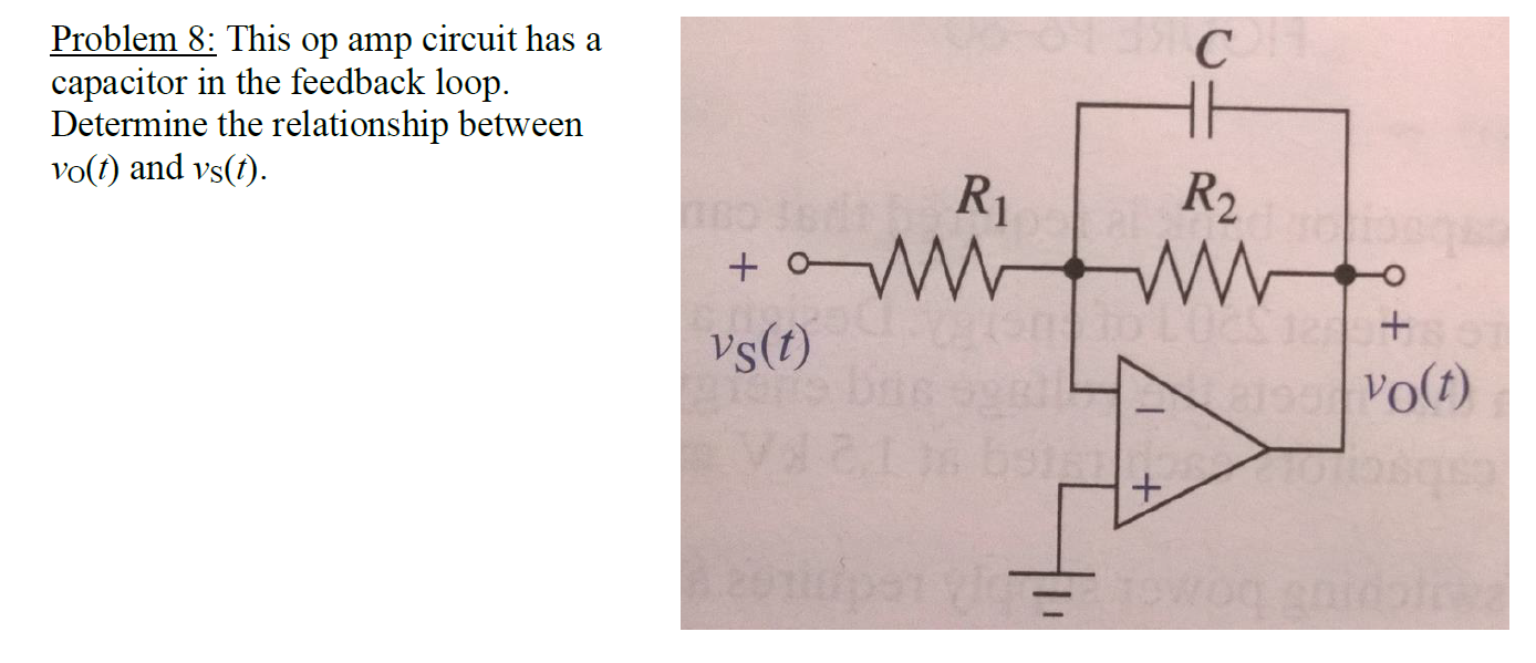 Solved This op amp circuit has a capacitor in the feedback