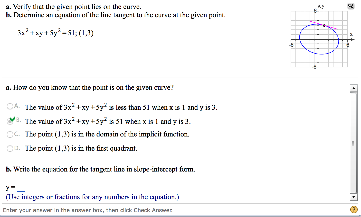 Solved A. Verify That The Given Point Lies On The Curve. B. | Chegg.com