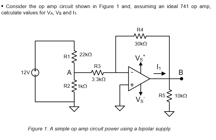 Solved Consider the op amp circuit shown in Figure 1 and, | Chegg.com