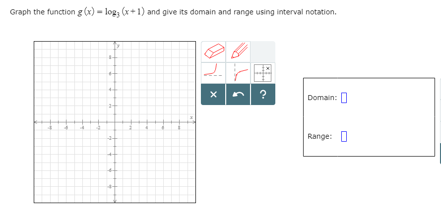 Solved Graph the function g(x) = log 3 (x+1) and give its | Chegg.com