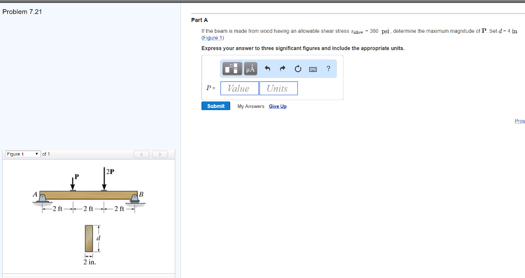 Solved If the beam is made from wood having an allowable | Chegg.com