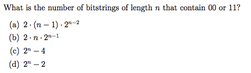 Solved What is the number of bit strings of length n that | Chegg.com