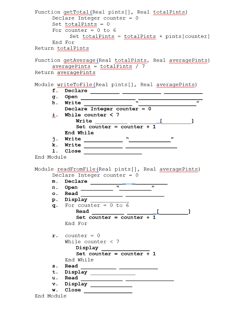 Solved Lab 8.1-File Access and Pseudocode Critical Review | Chegg.com