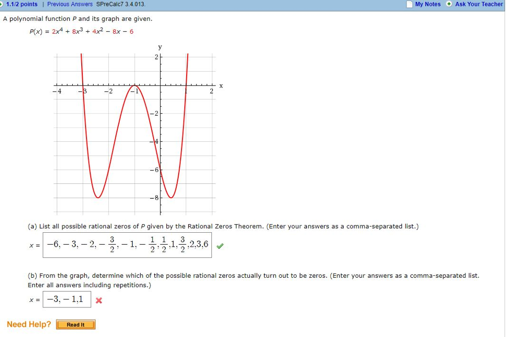 Solved 1.1/2 points | Previous Answers SPreCalc7 3.4.013 My | Chegg.com