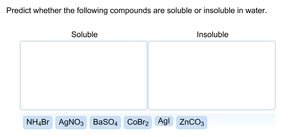 Solved Predict whether the following compounds are soluble Chegg