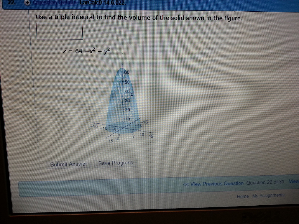 Solved Use a triple integral to find the volume of the solid | Chegg.com
