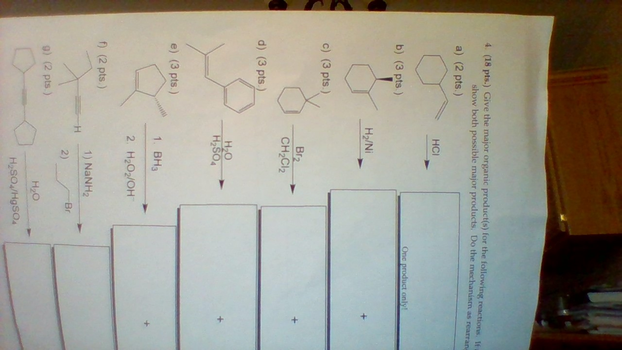 Solved Give the major organic product(s) for the following | Chegg.com