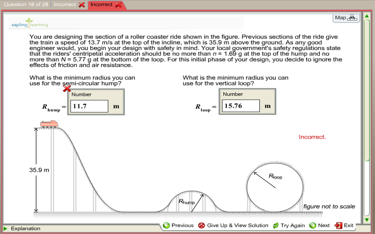 Solved You are designing the section of a roller coaster