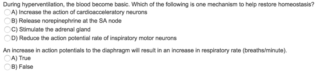 Solved During hyperventilation, the blood become basic. | Chegg.com