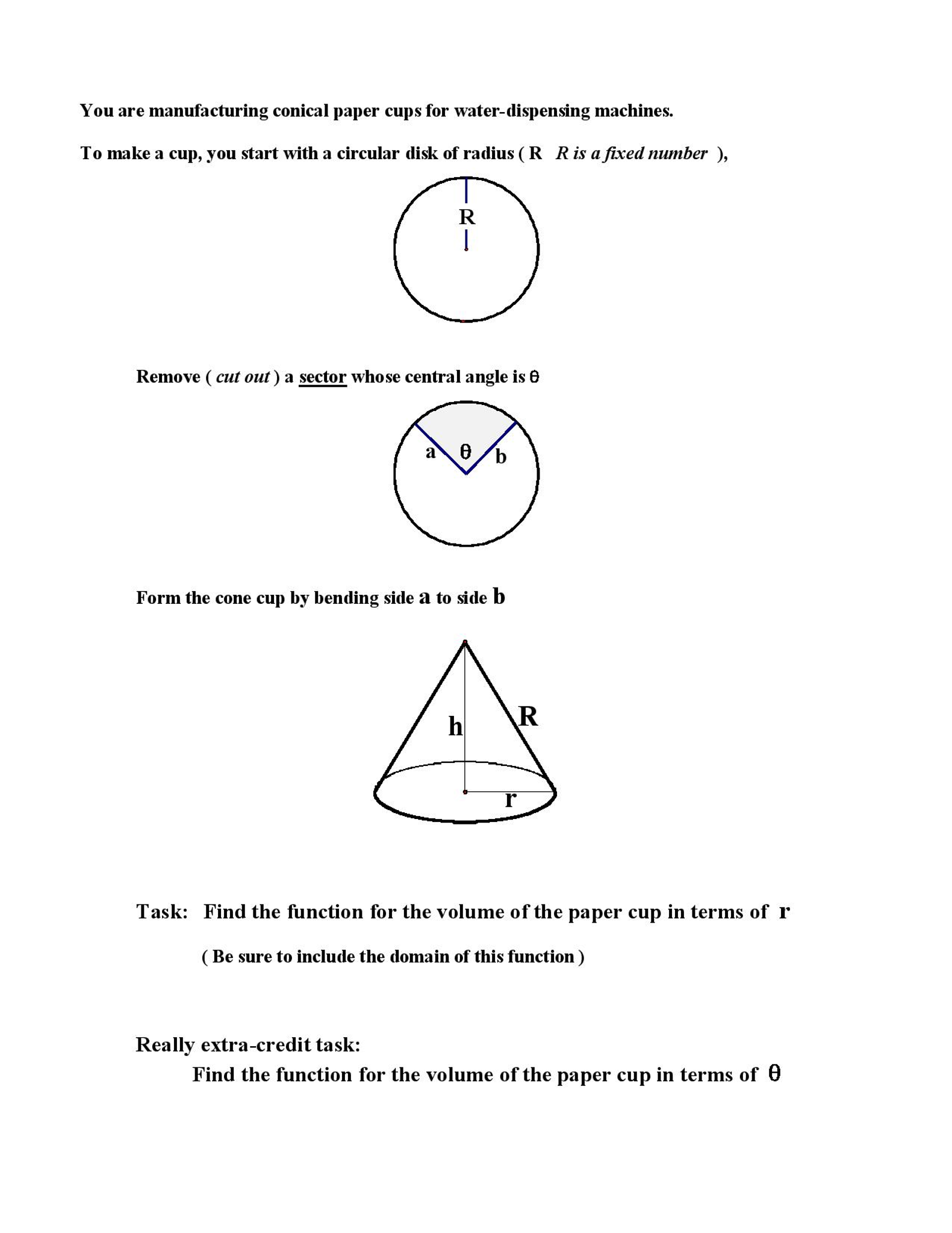 Solved You are manufacturing conical paper cups for | Chegg.com