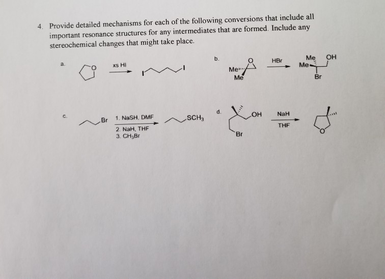Solved Provide detailed mechanisms for each of the following | Chegg.com