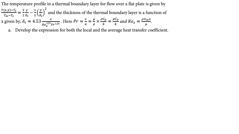 Solved The temperature profile in a thermal boundary layer | Chegg.com