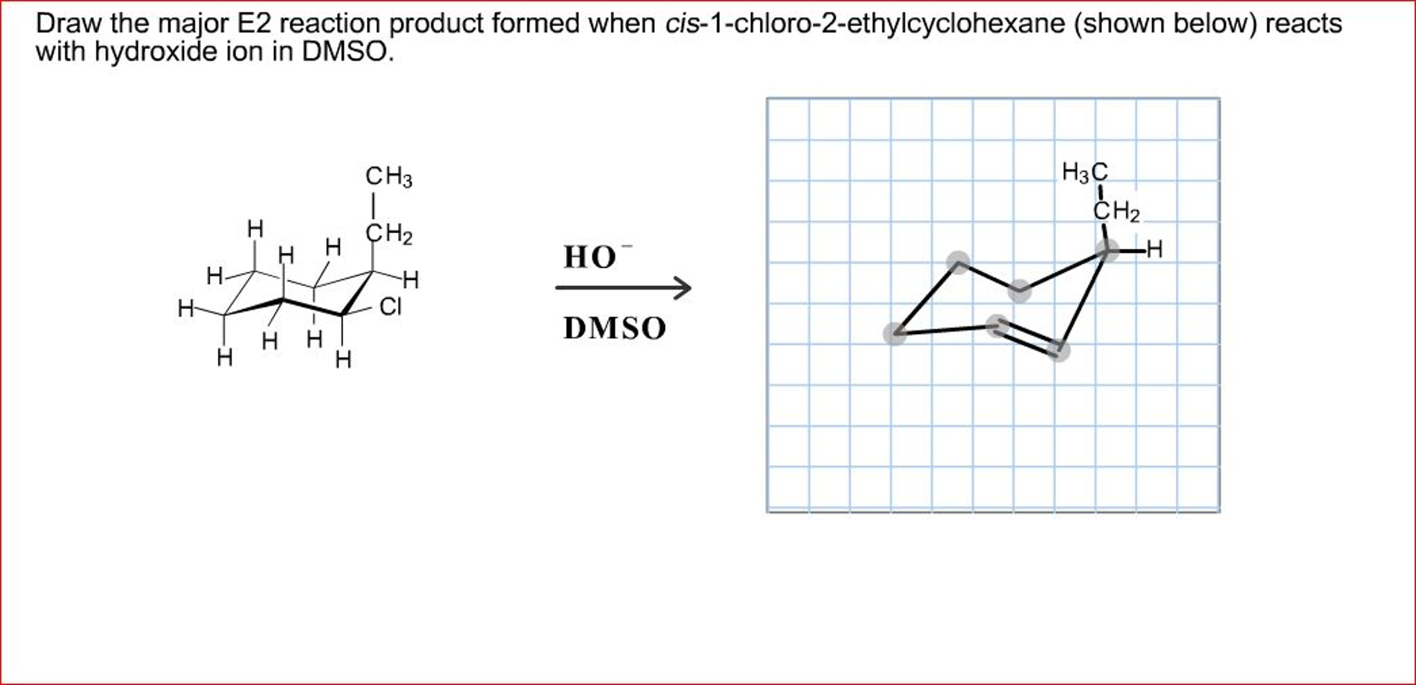 Solved Draw the major E2 reaction product formed