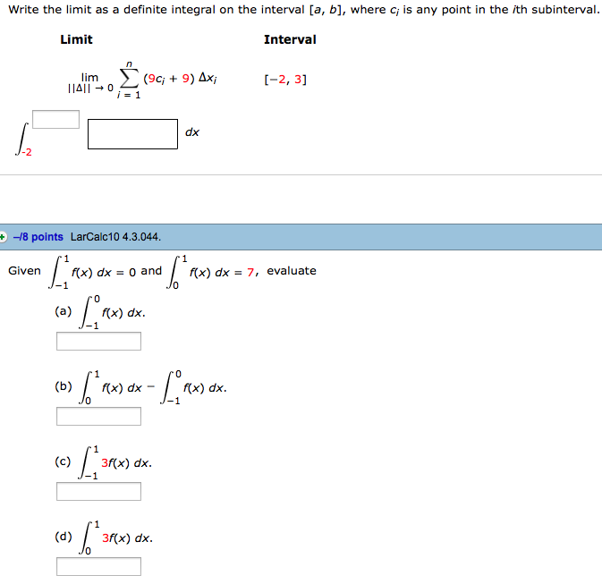 Solved Write The Limit As A Definite Integral On The | Chegg.com