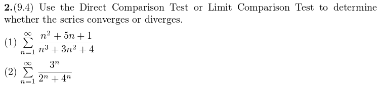 Solved Use the Direct Comparison Test or Limit Comparison | Chegg.com