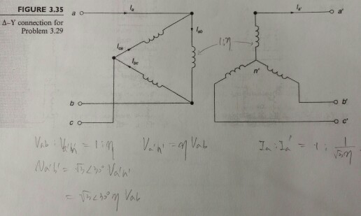 Solved in wye to delta transformer, voltage and current in | Chegg.com