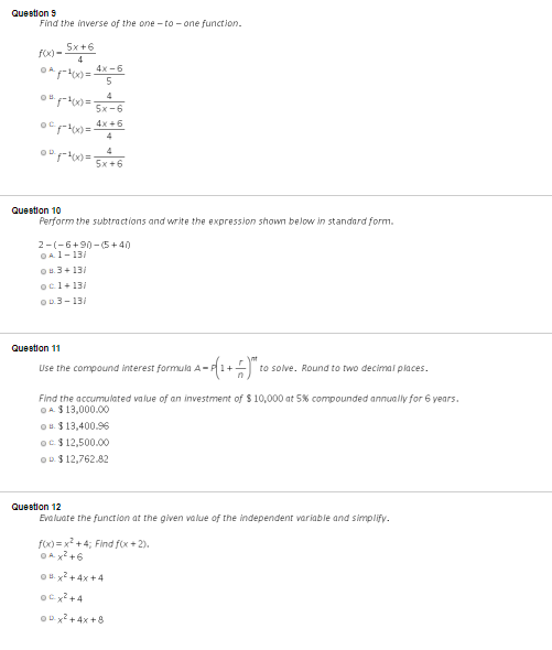 Solved Question S Find the inverse of the one -to- one | Chegg.com