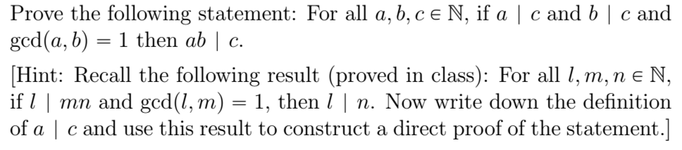 Solved Prove The Following Statement: For All A, B, C | Chegg.com