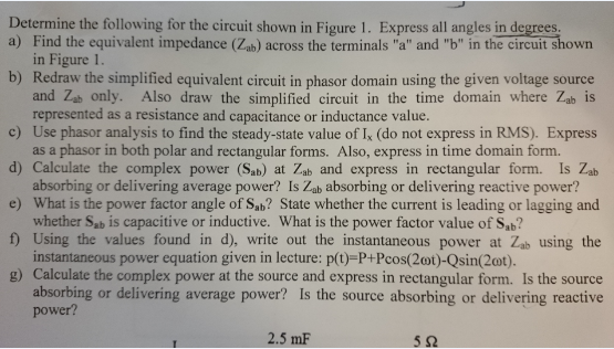 Solved Determine the following for the circuit shown in | Chegg.com