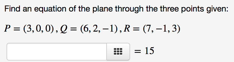 Solved Find An Equation Of The Plane Through The Three | Chegg.com