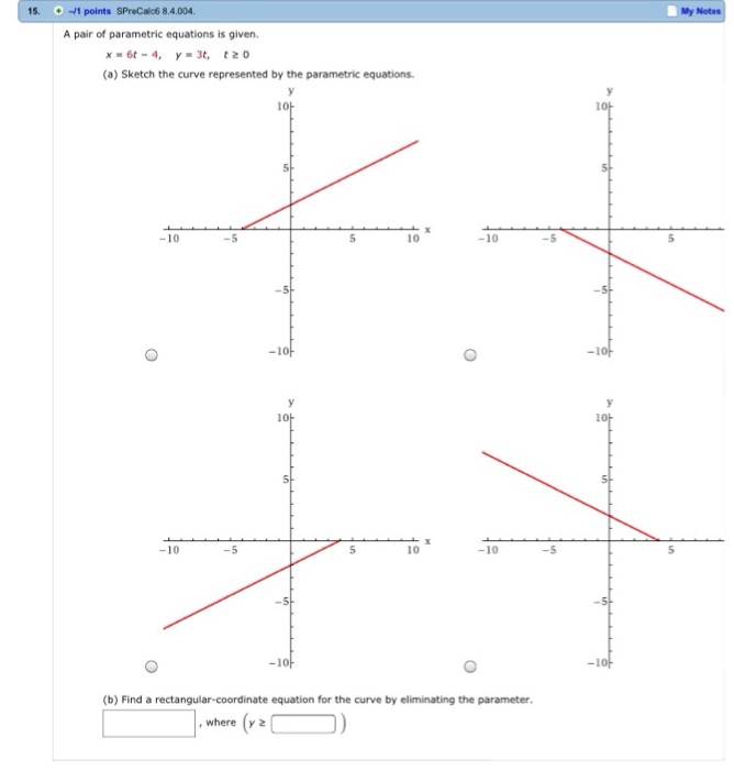 Solved A pair at parametric equations is given byx = 6t - | Chegg.com