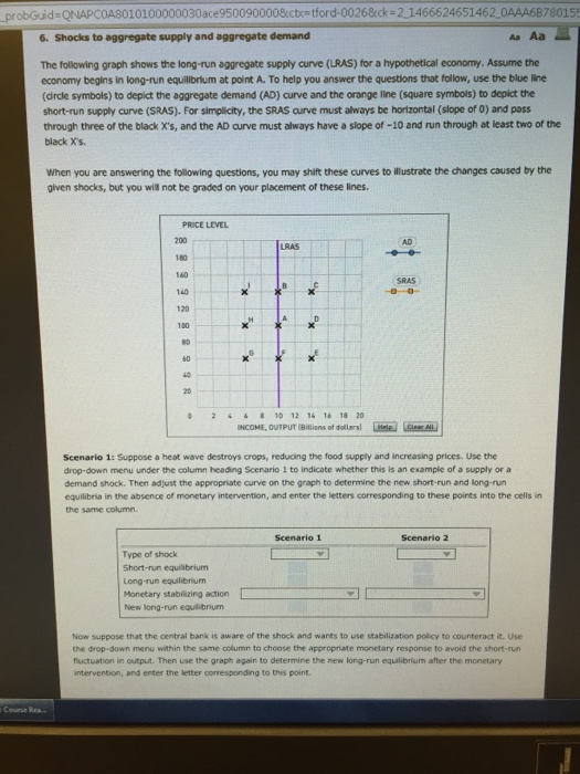 Solved The following graph shows the long-run aggregate | Chegg.com