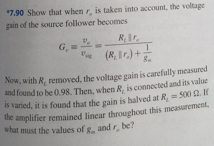 Solved Show that when r0 is taken into account, the voltage | Chegg.com