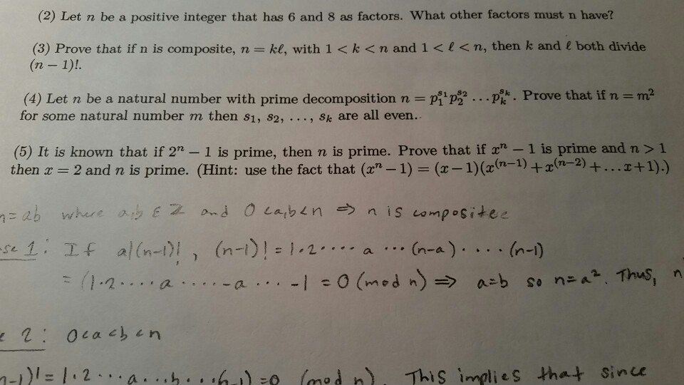 Solved Let N N Prove That If N Divides N 1 Then N Is 9715