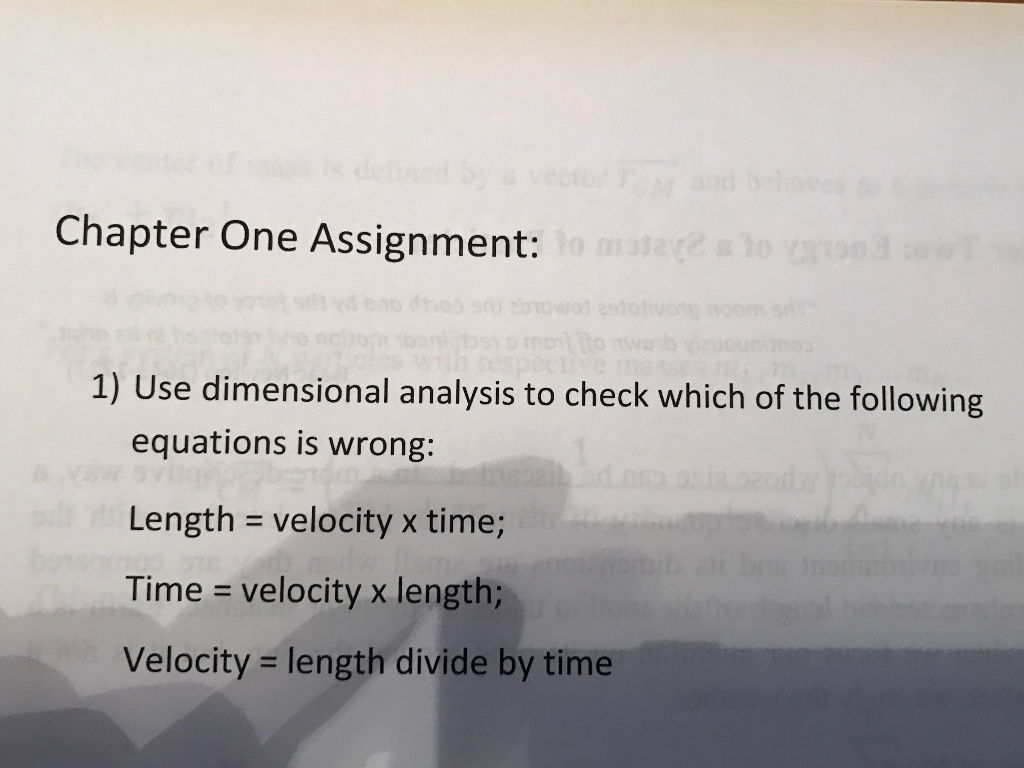 Solved Chapter One Assignment 1 Use Dimensional Analysis Chegg Solved Chapter One Assignment 1 Use Dimensional Analysis Chegg