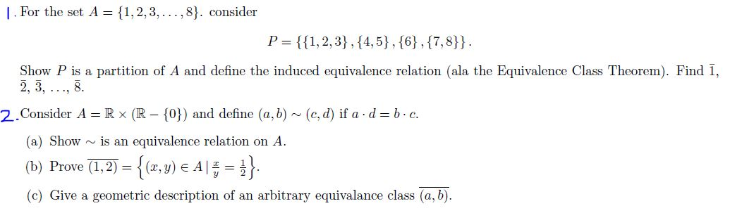 Solved For the set A = {1, 2, 3, ..., 8}. Consider P = {{1, | Chegg.com